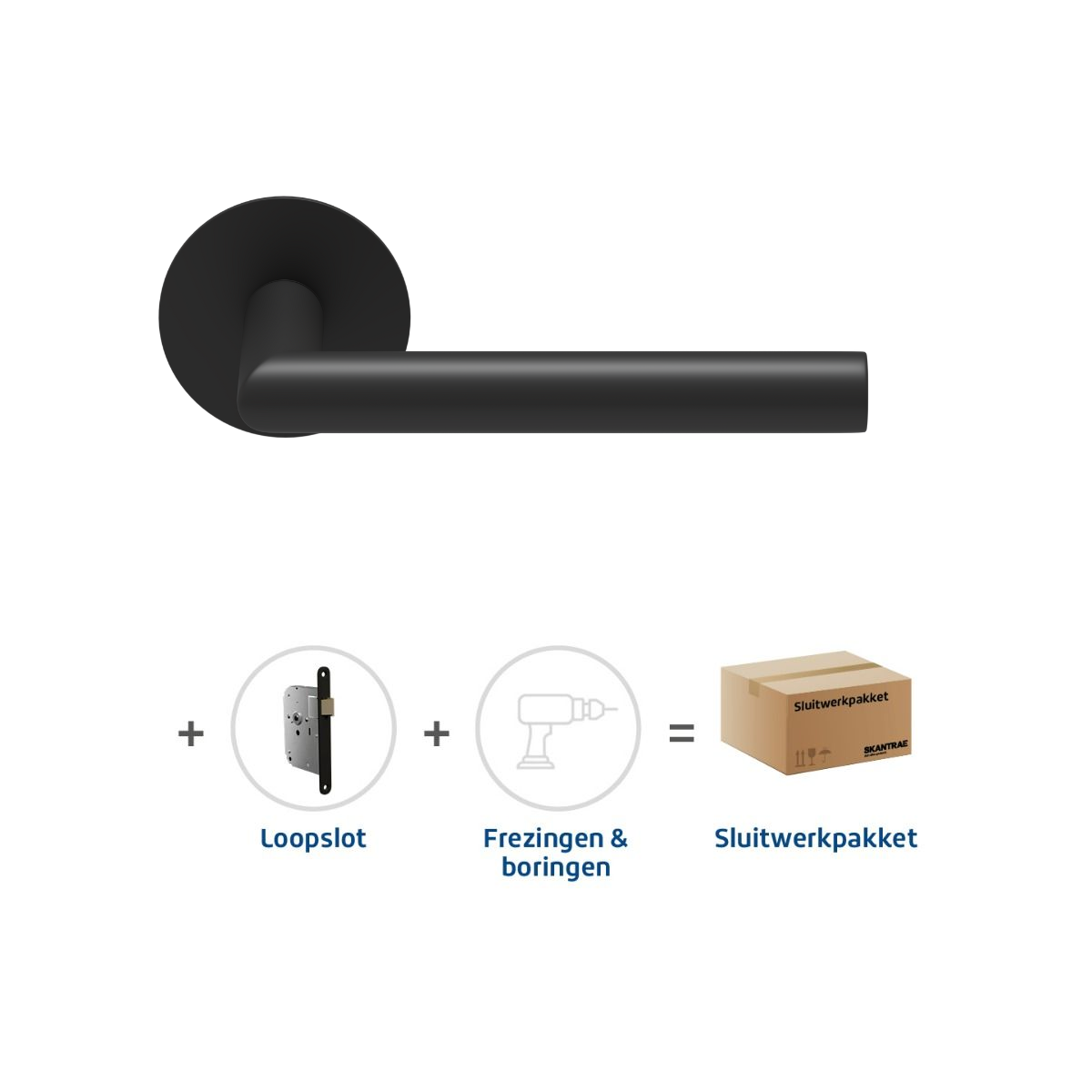 Sluitwerkpakketten met Deurkruk Orbit 19 Flat Zwart